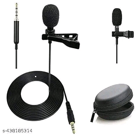 3.5 mm Clip Collar Microphone with Round Pouch | Compatible