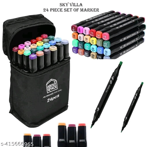 SKY VILLA 24 Pcs Dual Tip
Alcohol Markers Set, Non-Toxic