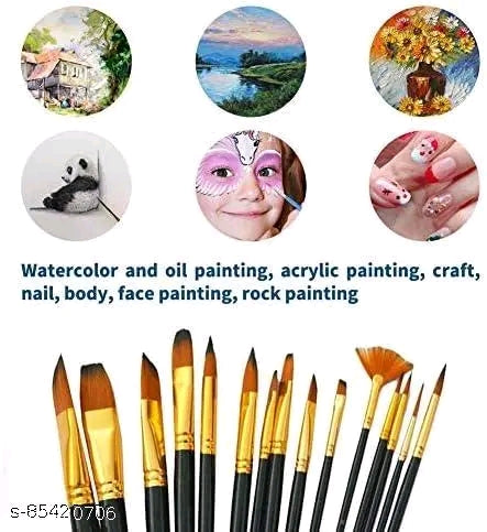 Craft Green Different Shape Nylon Hair Watercolor Painting B...