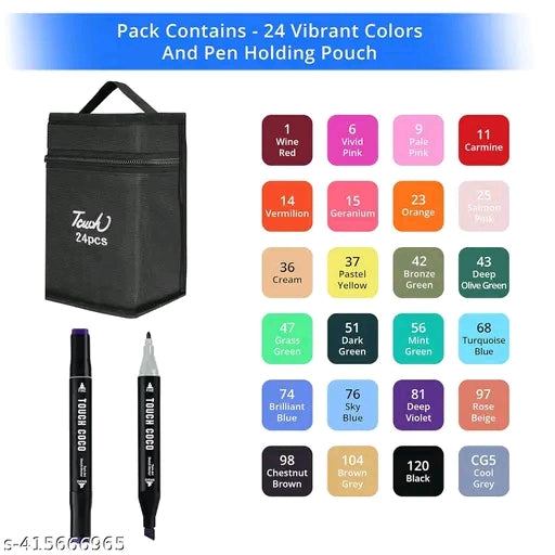 SKY VILLA 24 Pcs Dual Tip
Alcohol Markers Set, Non-Toxic