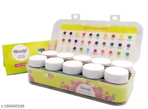 Pidilite Acrylic Colours Sunflower Kit (10 Colors x 15 ml) DIY Paint