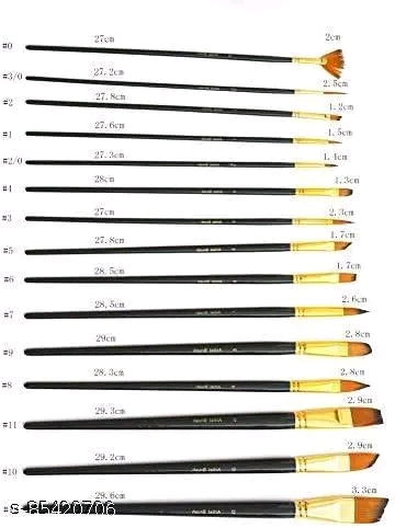 Craft Green Different Shape Nylon Hair Watercolor Painting B...
