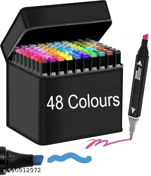 Alcohol Markers 48 Colour Double Tipped Chisel