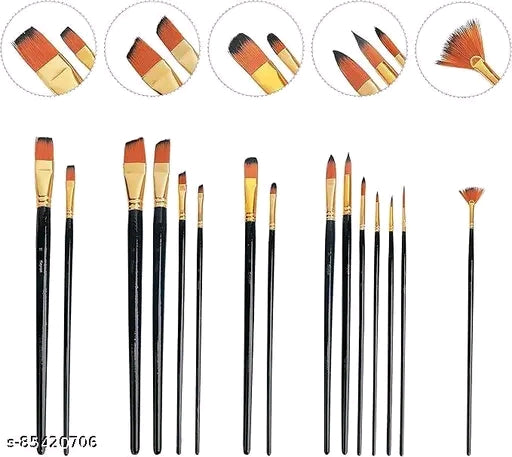 Craft Green Different Shape Nylon Hair Watercolor Painting B...