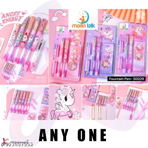 The Unicorn Fountain Pen set, marketed by "Moon Talk"